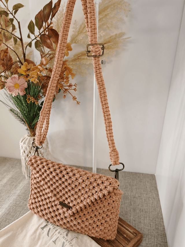 Nude Clutch with Adjustable Strap 