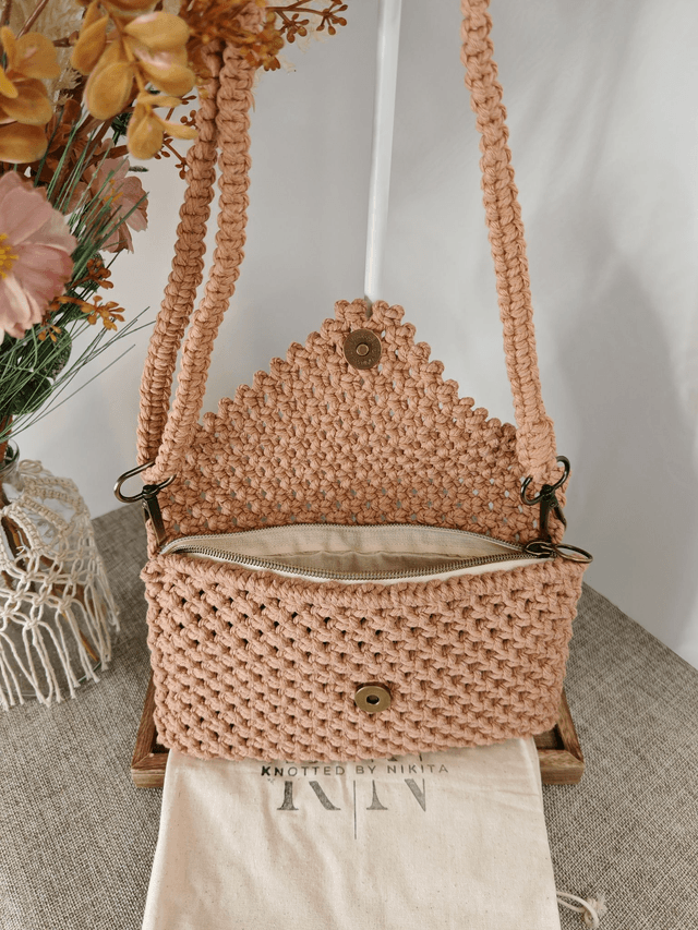 Nude Clutch with Adjustable Strap 