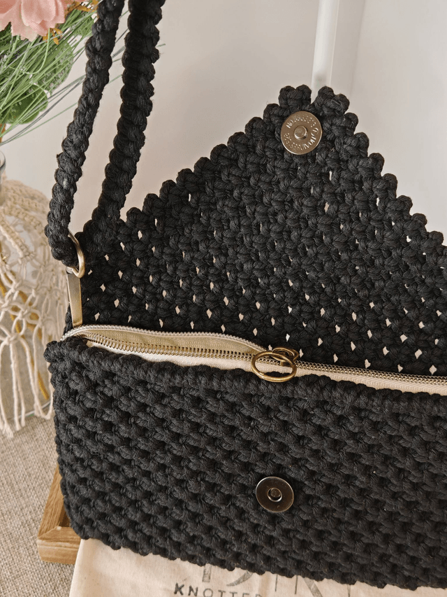 Black Clutch with Adjustable Strap 