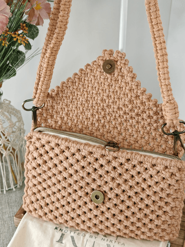 Nude Clutch with Adjustable Strap 